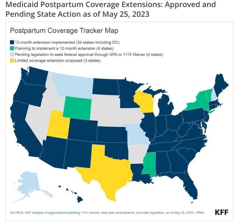 Tracking States Implementing Medicaid's Postpartum Coverage Extension
